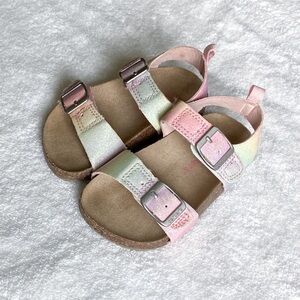 Carter’s Glittery Pastel Rainbow Cork Sandal